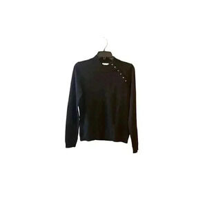 ORIGINAL MILLY OF NEW YORK Black 100% Cashmere Sweater Mock Neck Size S/M